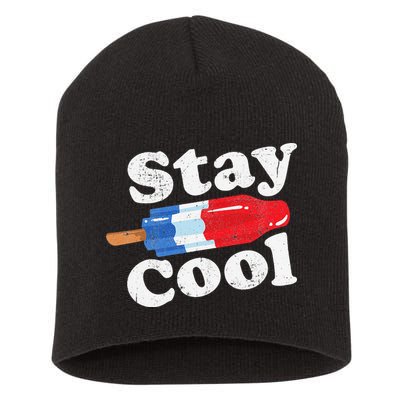 Summer Popsicle Stay Cool Funny Bomb Retro 80s Pop Gift Short Acrylic Beanie