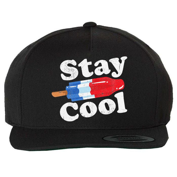 Summer Popsicle Stay Cool Funny Bomb Retro 80s Pop Gift Wool Snapback Cap