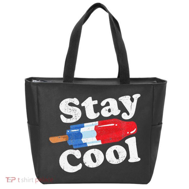Summer Popsicle Stay Cool Funny Bomb Retro 80s Pop Gift Zip Tote Bag