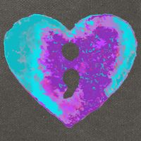 Suicide Prevention Semi Colon Purple Teal Hoodie Cotton Canvas Backpack