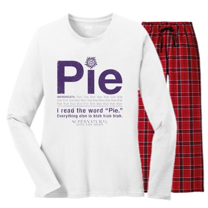 Supernatural Pie Women's Long Sleeve Flannel Pajama Set 