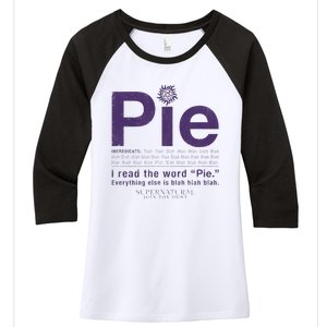 Supernatural Pie Women's Tri-Blend 3/4-Sleeve Raglan Shirt