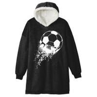 Soccer Player Sports Vintage Men Soccer Ball Hooded Wearable Blanket