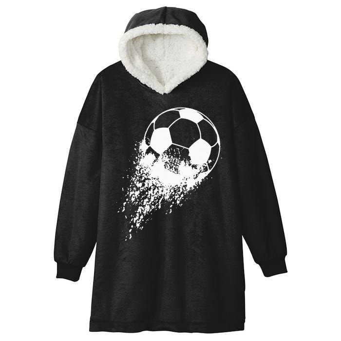 Soccer Player Sports Vintage Men Soccer Ball Hooded Wearable Blanket