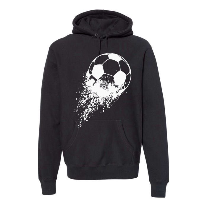 Soccer Player Sports Vintage Men Soccer Ball Premium Hoodie