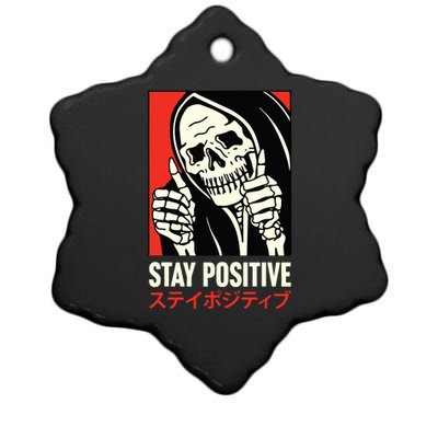 Stay Positive Skeleton Japanese Ceramic Star Ornament