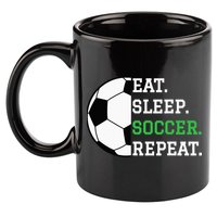 Soccer Player Soccer Lover Eat Sleep Soccer Repeat 11oz C Handle Ceramic Mug