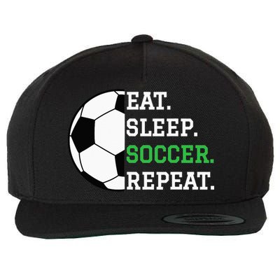 Soccer Player Soccer Lover Eat Sleep Soccer Repeat Wool Snapback Cap
