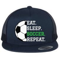 Soccer Player Soccer Lover Eat Sleep Soccer Repeat Flat Bill Trucker Hat