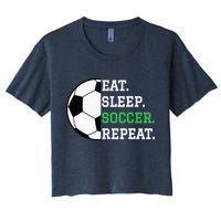 Soccer Player Soccer Lover Eat Sleep Soccer Repeat Crop Top