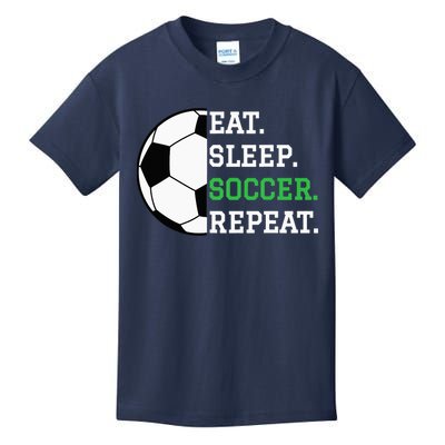 Soccer Player Soccer Lover Eat Sleep Soccer Repeat Kids T-Shirt