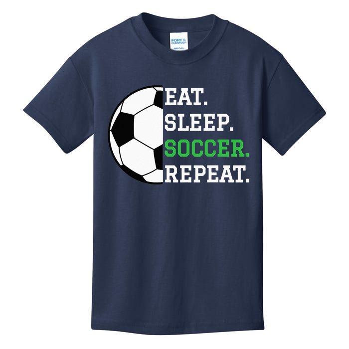Soccer Player Soccer Lover Eat Sleep Soccer Repeat Kids T-Shirt