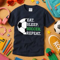 Soccer Player Soccer Lover Eat Sleep Soccer Repeat Kids T-Shirt