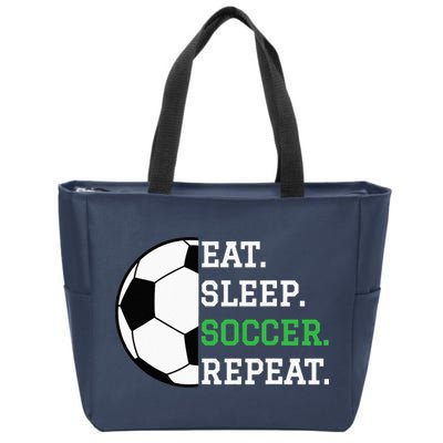 Soccer Player Soccer Lover Eat Sleep Soccer Repeat Zip Tote Bag