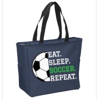 Soccer Player Soccer Lover Eat Sleep Soccer Repeat Zip Tote Bag