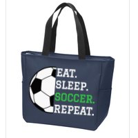 Soccer Player Soccer Lover Eat Sleep Soccer Repeat Zip Tote Bag