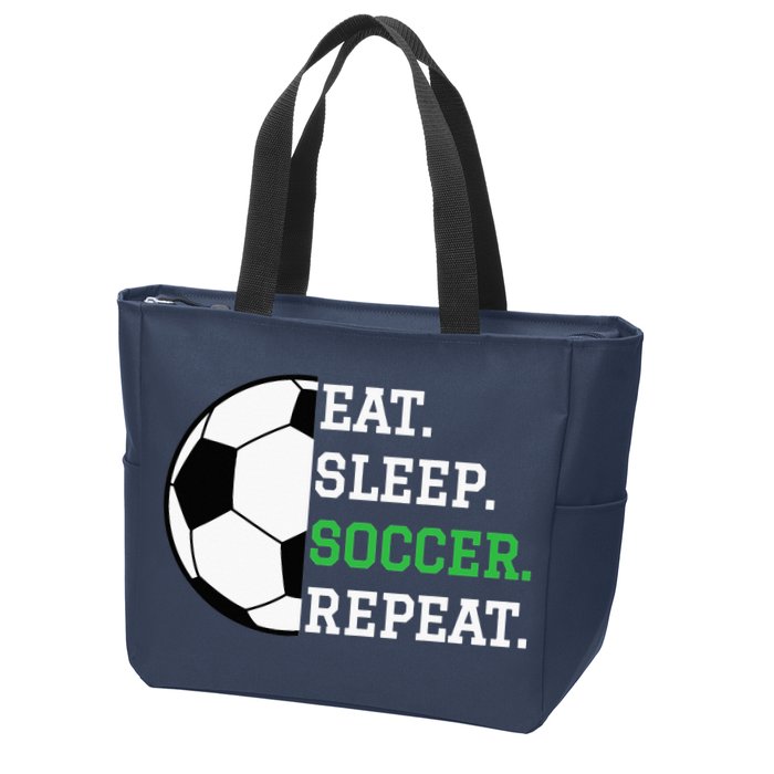 Soccer Player Soccer Lover Eat Sleep Soccer Repeat Zip Tote Bag