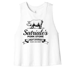 Satriales Pork Store Kearny New Jersey Women's Racerback Cropped Tank