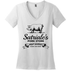 Satriales Pork Store Kearny New Jersey Women's V-Neck T-Shirt