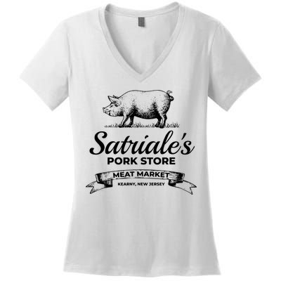 Satriales Pork Store Kearny New Jersey Women's V-Neck T-Shirt