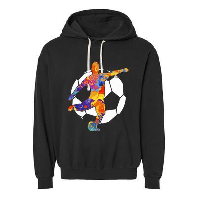 Soccer Player Sports Graphic Soccer Graphic Garment-Dyed Fleece Hoodie