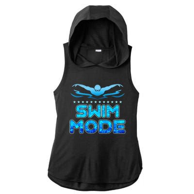 Swimming Pool Sport Swimmer Swim Team Open Waters Ladies PosiCharge Tri-Blend Wicking Draft Hoodie Tank