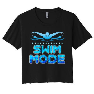 Swimming Pool Sport Swimmer Swim Team Open Waters Women's Crop Top Tee