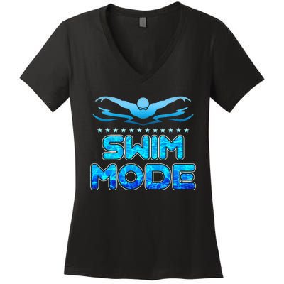 Swimming Pool Sport Swimmer Swim Team Open Waters Women's V-Neck T-Shirt