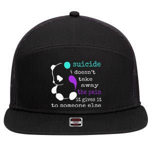 Suicide Pain Semicolon Gift Suicide Prevention Awareness 7 Panel Mesh Trucker Snapback Hat