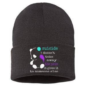 Suicide Pain Semicolon Gift Suicide Prevention Awareness Sustainable Knit Beanie