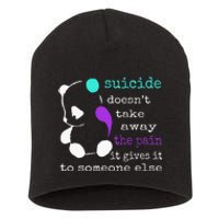 Suicide Pain Semicolon Gift Suicide Prevention Awareness Short Acrylic Beanie