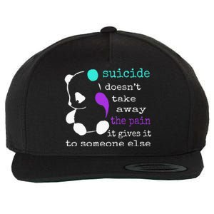 Suicide Pain Semicolon Gift Suicide Prevention Awareness Wool Snapback Cap