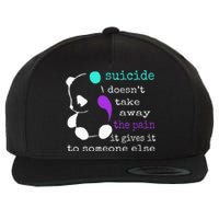 Suicide Pain Semicolon Gift Suicide Prevention Awareness Wool Snapback Cap