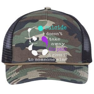 Suicide Pain Semicolon Gift Suicide Prevention Awareness Retro Rope Trucker Hat Cap