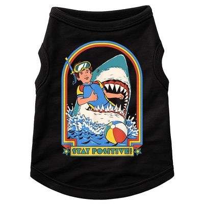 Stay Positive Shark Attack Funny Vintage Retro Comedy Gift Doggie Tank