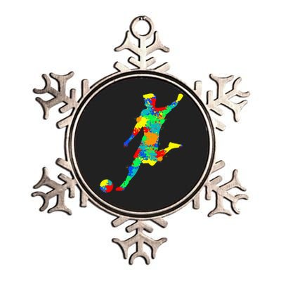 Soccer Player Metallic Star Ornament