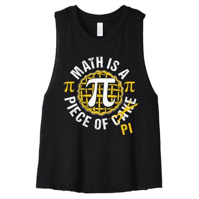 Simple Pi Symbol National Pi Day Gift Women's Racerback Cropped Tank