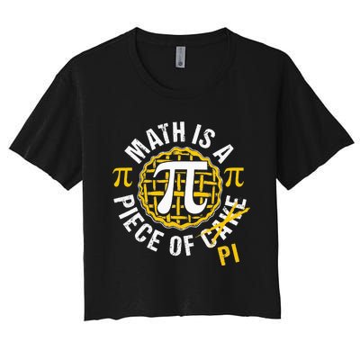 Simple Pi Symbol National Pi Day Gift Women's Crop Top Tee