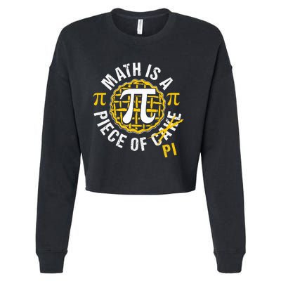 Simple Pi Symbol National Pi Day Gift Cropped Pullover Crew