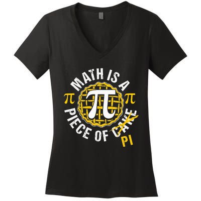 Simple Pi Symbol National Pi Day Gift Women's V-Neck T-Shirt