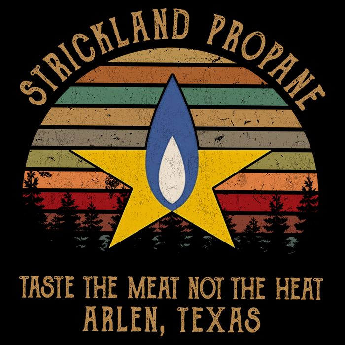 Strickland Propane Taste The Meat Not The Heat Arlen Texas Vintage Womens T-Shirt