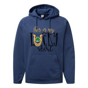 St Pattys This My Lucky Irish Shamrock Shenanigans Performance Fleece Hoodie