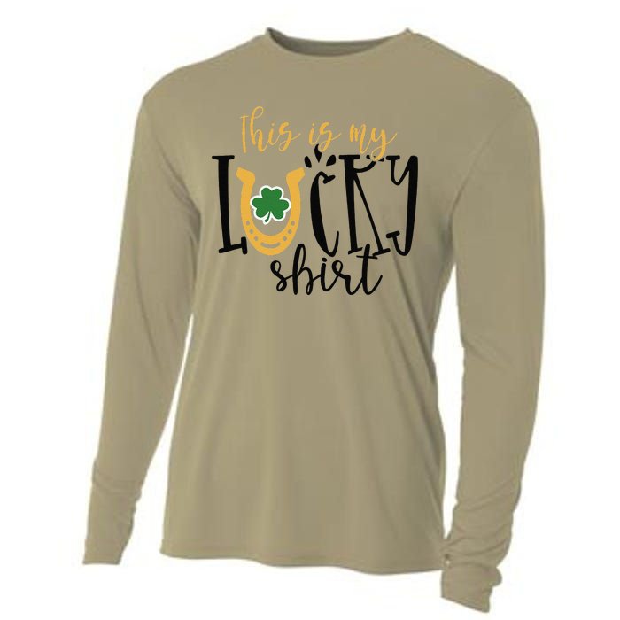 St Pattys This My Lucky Irish Shamrock Shenanigans Cooling Performance Long Sleeve Crew