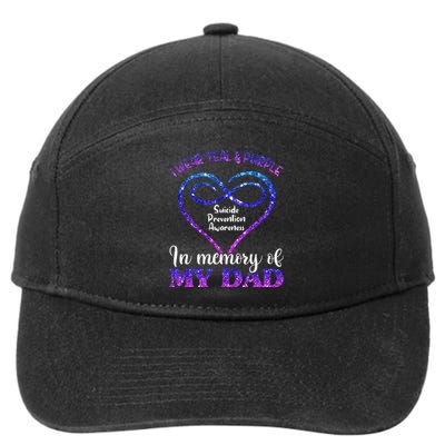 Suicide Prevention Teal & Purple In Memory Of My Dad 7-Panel Snapback Hat