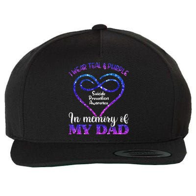 Suicide Prevention Teal & Purple In Memory Of My Dad Wool Snapback Cap