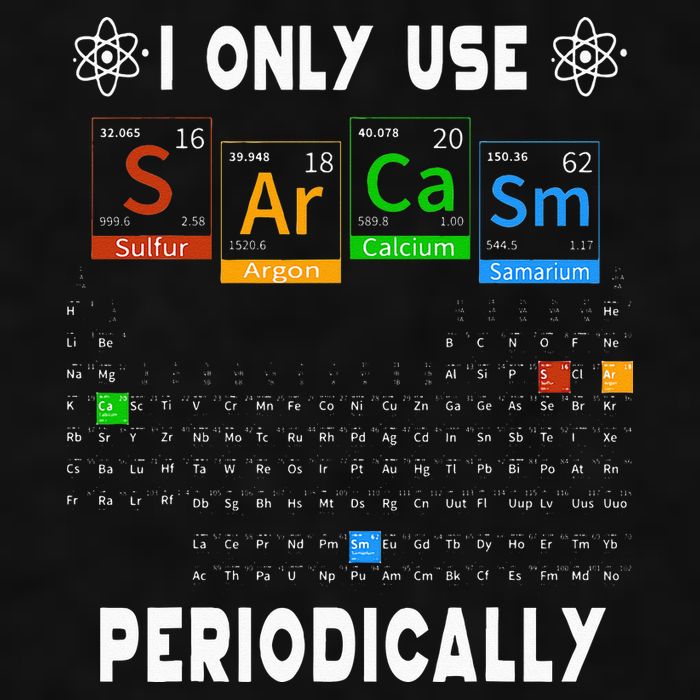 Science Periodic Table Tee I Only Use Sarcasm Periodically Ladies PosiCharge Tri-Blend Wicking Tank