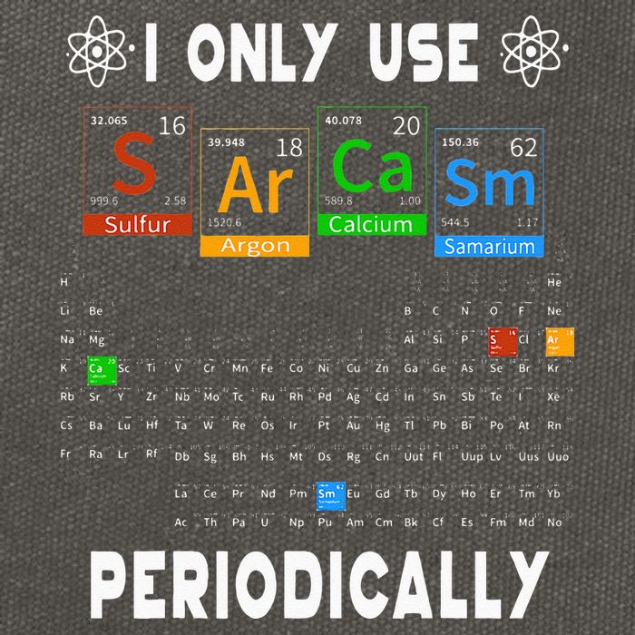 Science Periodic Table Tee I Only Use Sarcasm Periodically Cotton Canvas Backpack