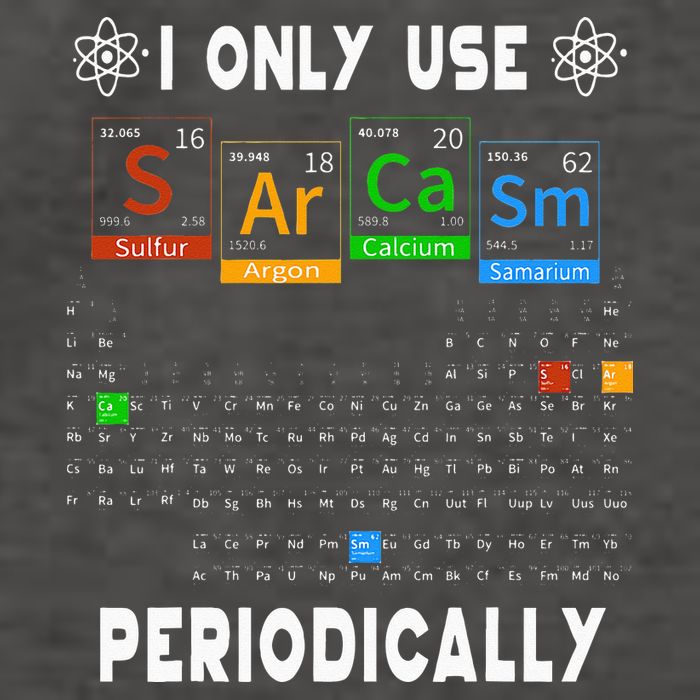 Science Periodic Table Tee I Only Use Sarcasm Periodically Vector Backpack