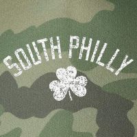 South Philly Text Irish Shamrock Distressed White Print Legacy Tie Dye Trucker Hat