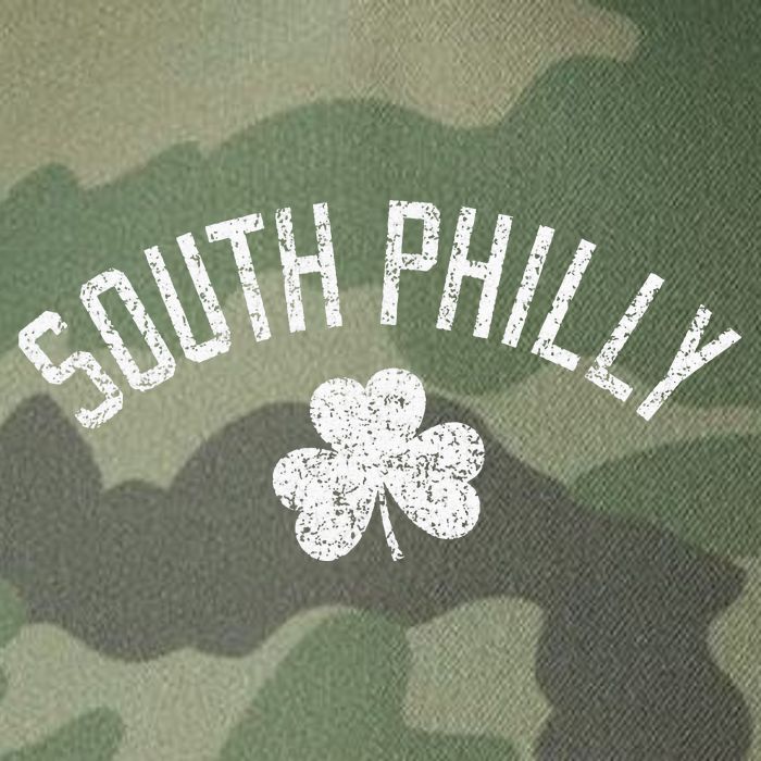 South Philly Text Irish Shamrock Distressed White Print Legacy Tie Dye Trucker Hat